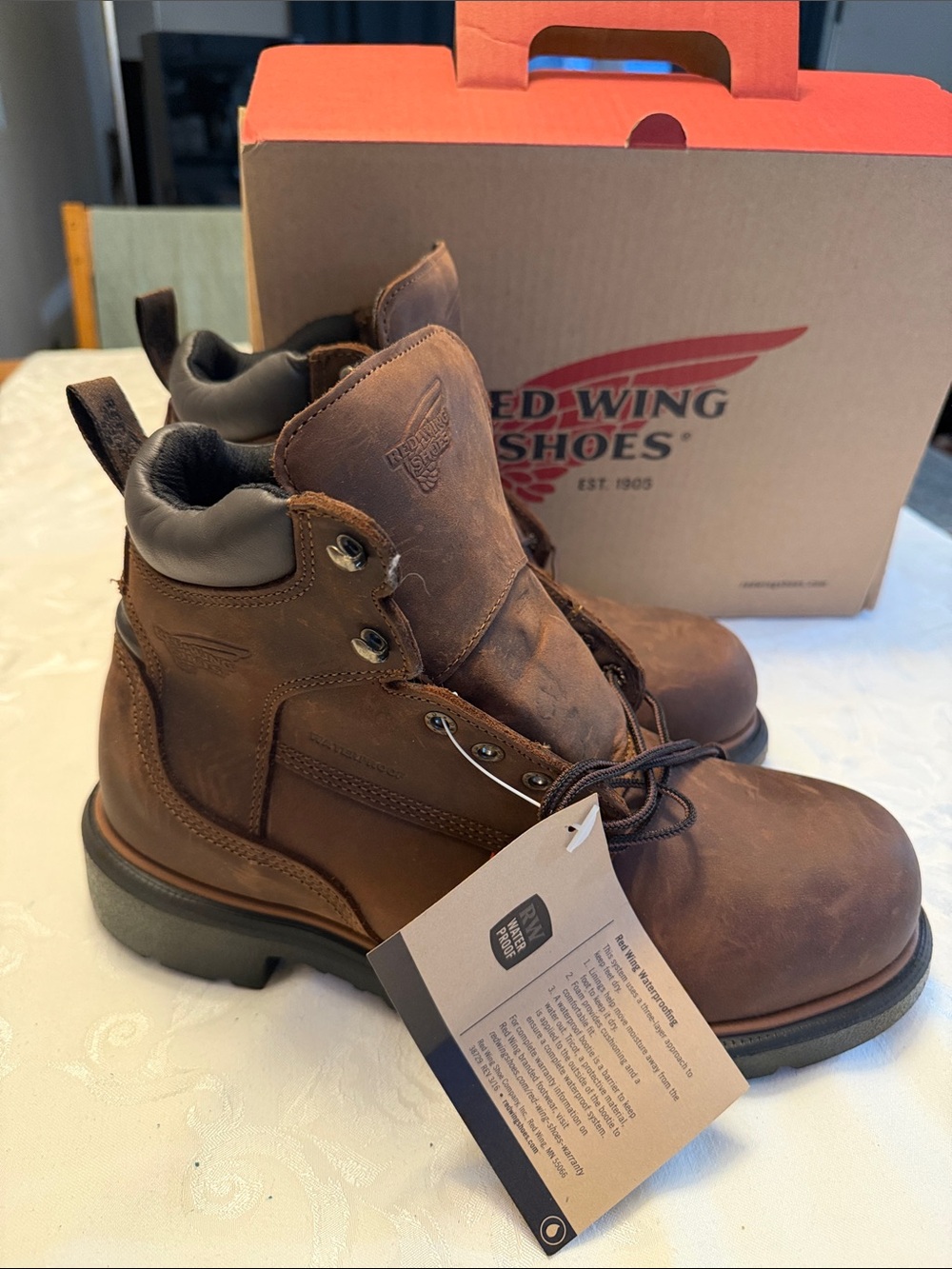 New Red Wing 4215 Brown Leather Work Boots for Men Steel toe Size 8.5 Men’s